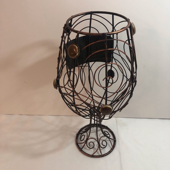Metal Cork Holder Rustic Bronze Pedestal Retro Look Wine NEW - Picture 7 of 9